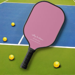 Niedlich Giralrosa Monogramm Name + Kontaktinforma Pickleball Schläger