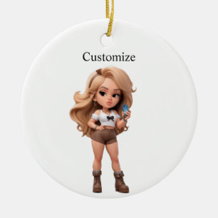 Niedlich Girl Bonita Chica Thunder_Cove Keramik Ornament