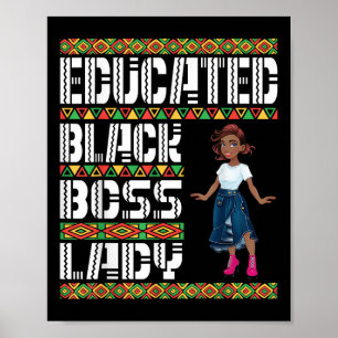Niedlich Girl Educated Black Boss Lady American Af Poster
