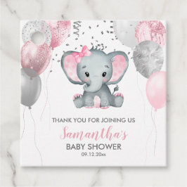 Niedlich Girl Elephant Pink Balloons Babydusche Geschenkanhänger