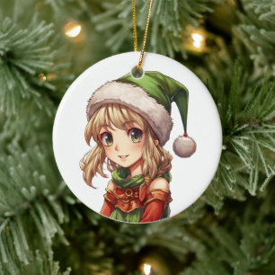 Niedlich Girl Elf Keramik Ornament