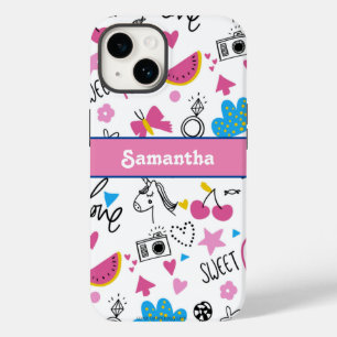 Niedlich Girl Fun Einicorn Regenbogenstars Schmett Case-Mate iPhone 14 Hülle