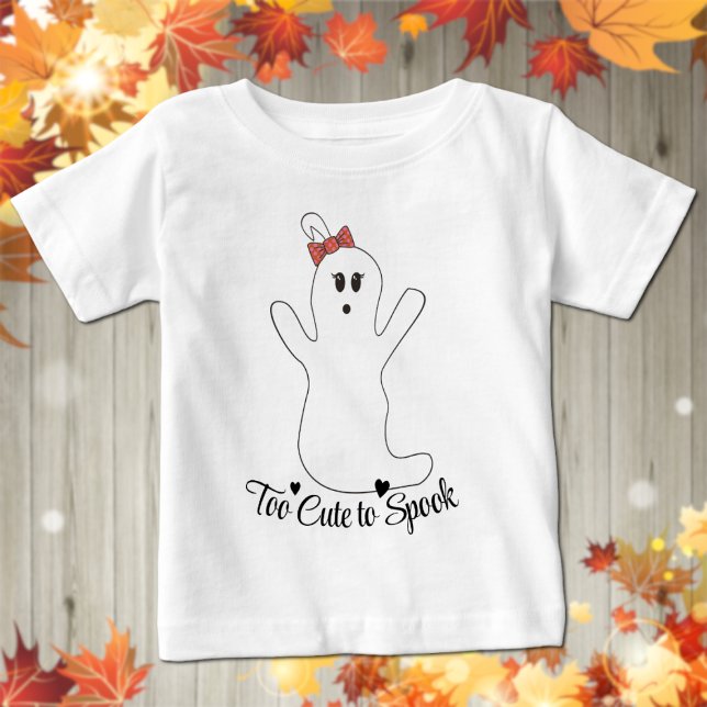Niedlich Girl Ghost Halloween Baby T - Shirt (Von Creator hochgeladen)