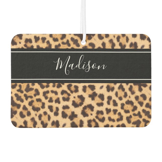 Niedlich Girl Leopard Print Personalisiert Autolufterfrischer (Vorderseite)