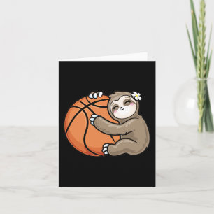 Niedlich Girl Lieben Sloth Basketball Karte