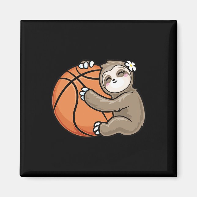 Niedlich Girl Lieben Sloth Basketball Magnet (Vorne)