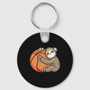 Niedlich Girl Lieben Sloth Basketball Schlüsselanhänger