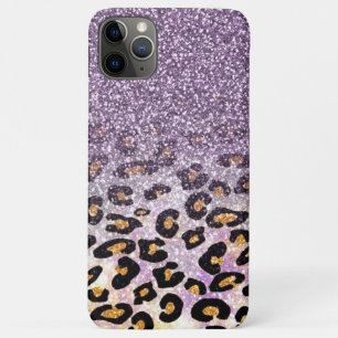 Niedlich Girl Lila & Gold Glitzer Leopard Print Case-Mate iPhone Hülle