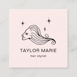 Niedlich Girl Minimalistisch Blush Pink Quadratische Visitenkarte