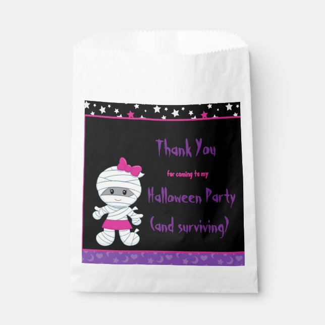 Niedlich Girl Mummy Halloween-Party Geschenktütchen (Vorderseite)