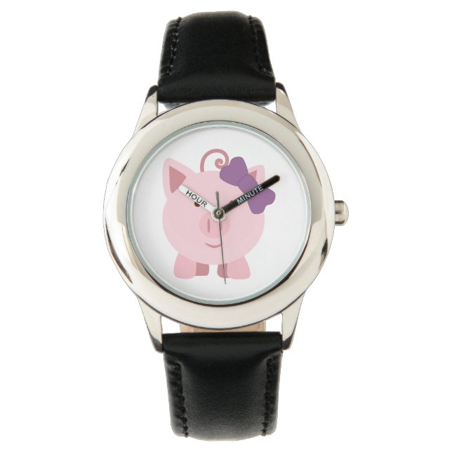 Niedlich Girl Pig Armbanduhr (Vorderseite)