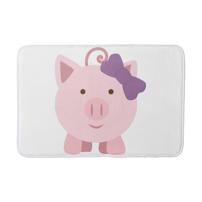 Niedlich Girl Pig Badematte (Vorderseite)