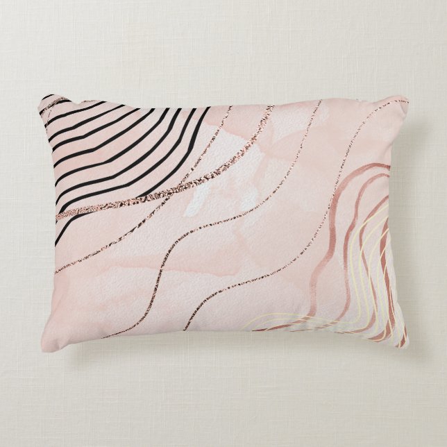 Niedlich Girl Pink Bohemische Rose Gold Design Dekokissen (Vorderseite)