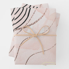Niedlich Girl Pink Bohemische Rose Gold Design Geschenkpapier Set