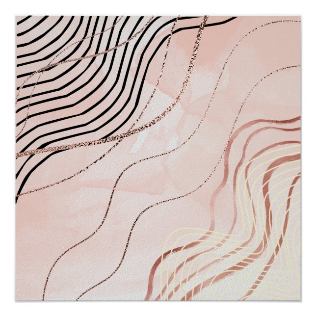 Niedlich Girl Pink Bohemische Rose Gold Design Poster (Vorderseite)