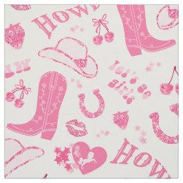 Niedlich Girl Pink Cowgirl Ästhetisches Muster Stoff