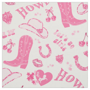 Niedlich Girl Pink Cowgirl Ästhetisches Muster Stoff