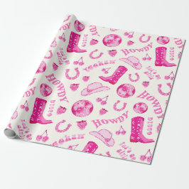 Niedlich Girl Pink Disco Cowgirl Ästhetik Geschenkpapier