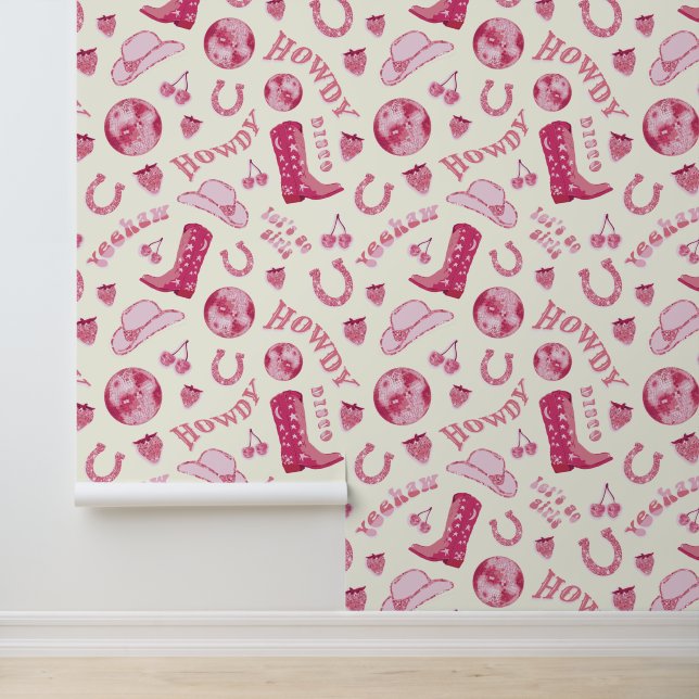 Niedlich Girl Pink Disco Cowgirl Ästhetik Tapete (Anwendung)