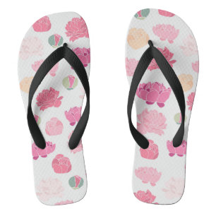 Niedlich Girl Pink Floral Flip Flops
