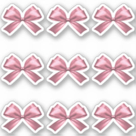 Niedlich Girl Pink Satin Ästhetische Bow Aufkleber