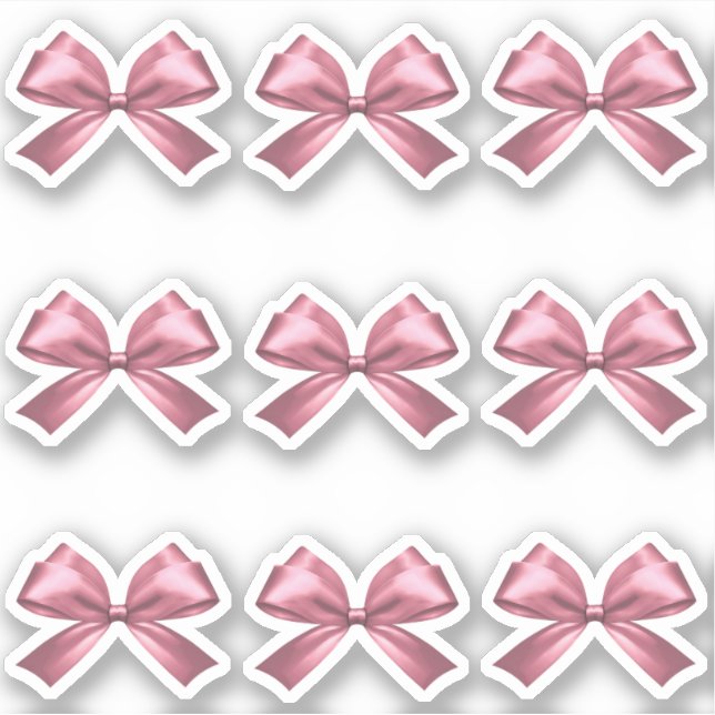 Niedlich Girl Pink Satin Ästhetische Bow Aufkleber (Vorderseite)