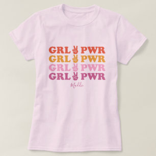 Niedlich Girl Power Peace Sign T-Shirt