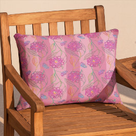 Niedlich-Girl-Rosa Streifen Muster Charme Kissen Für Draußen