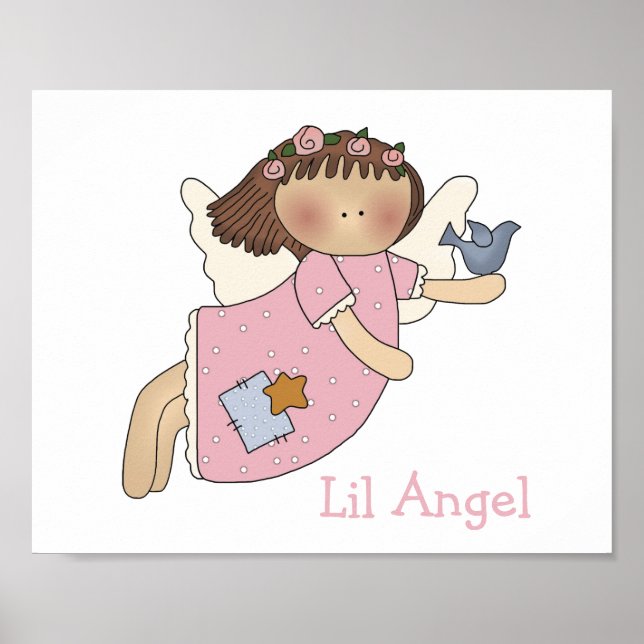 Niedlich Girls Angel Print Poster (Vorne)