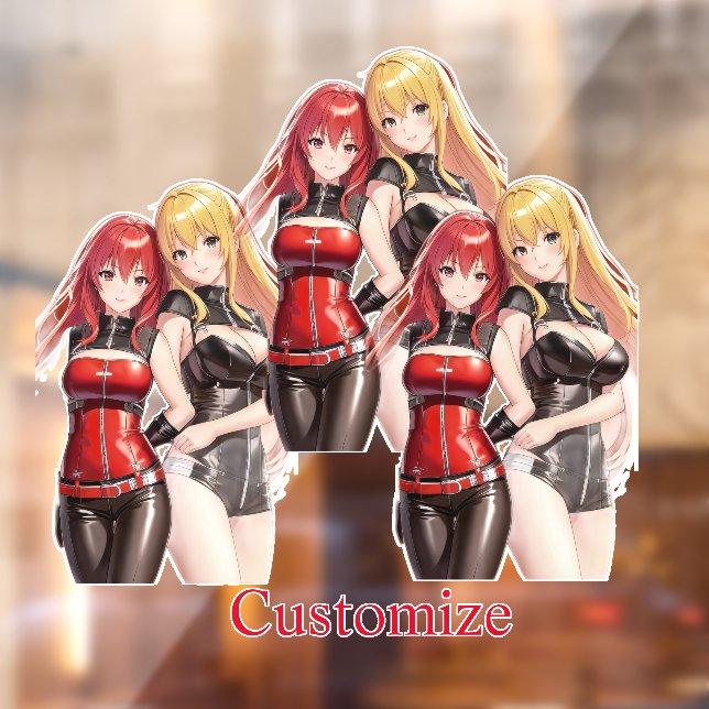 Niedlich Girls Anime Thunder_Cove Fensteraufkleber (Blatt 2)