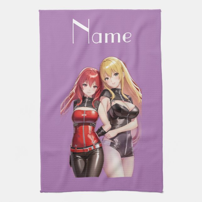 Niedlich Girls Anime Thunder_Cove Geschirrtuch (Vertikal)