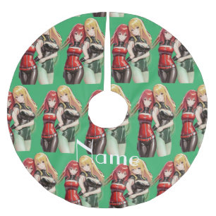 Niedlich Girls Anime Thunder_Cove Polyester Weihnachtsbaumdecke