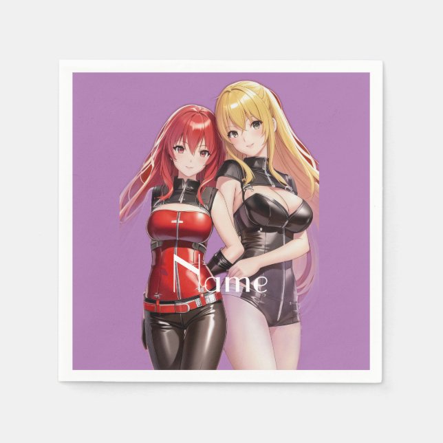 Niedlich Girls Anime Thunder_Cove Serviette (Vorderseite)