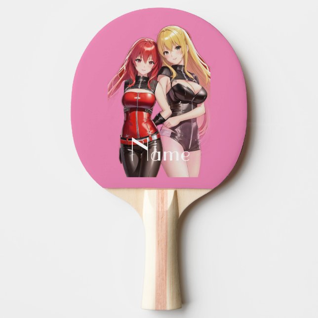 Niedlich Girls Anime Thunder_Cove Tischtennis Schläger (Vorderseite)