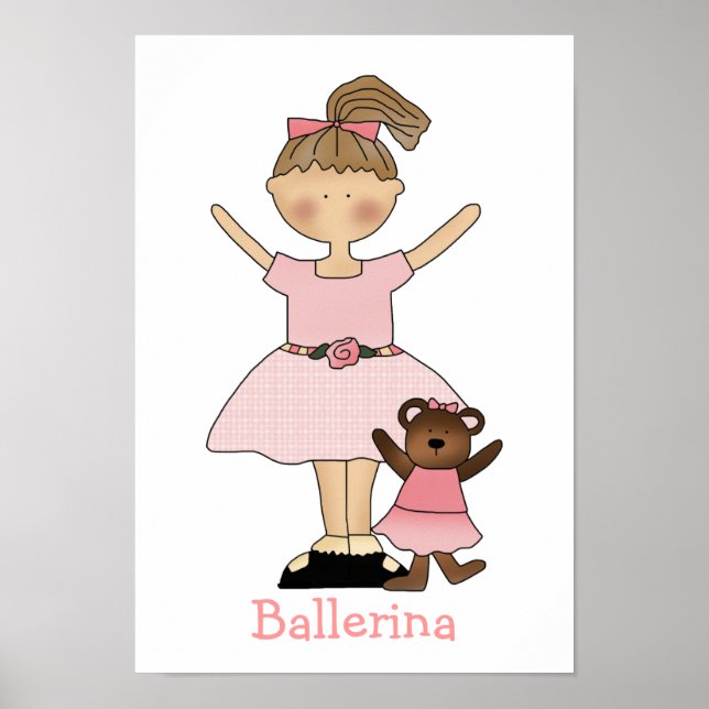 Niedlich Girls Ballerina Print Poster (Vorne)