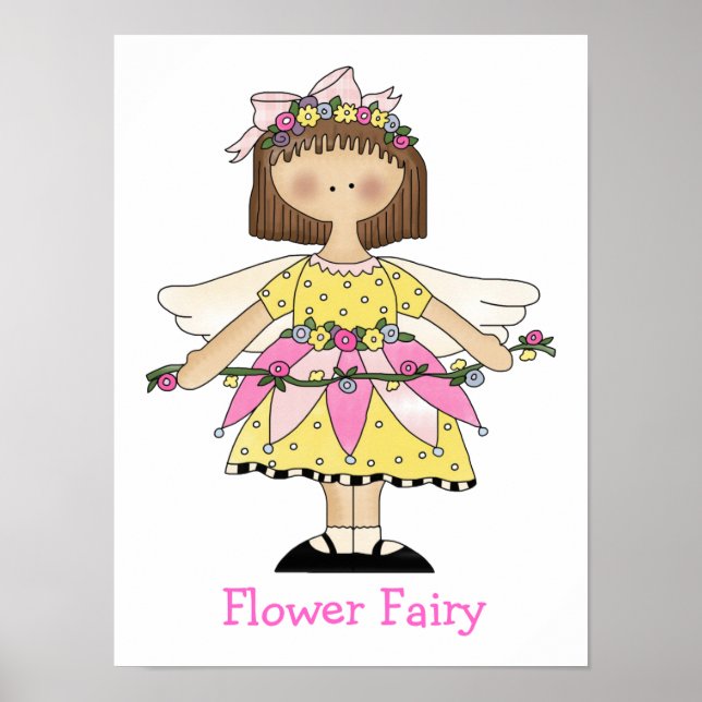 Niedlich Girls Fairy Print Poster (Vorne)
