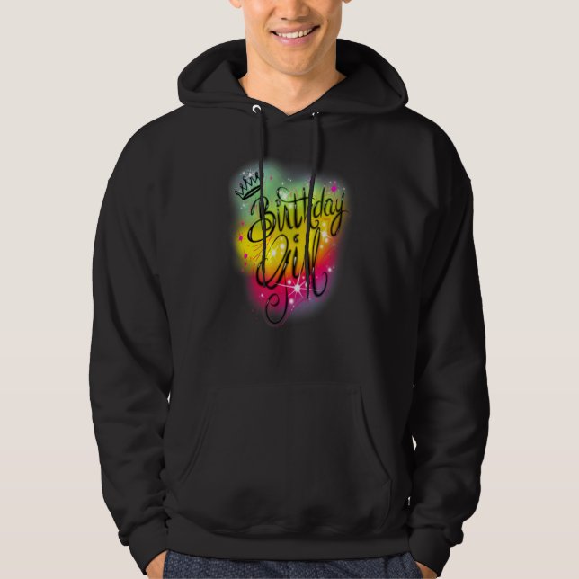 Niedlich Girls Geburtstagsparty Airbrush Graffi Hoodie (Vorderseite)