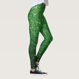 Niedlich Girls Girls Glitzer Pattern Irish Green Leggings
