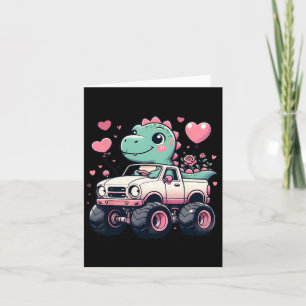 Niedlich Girls Kinder Valentinstag Dinosaur Reiten Karte