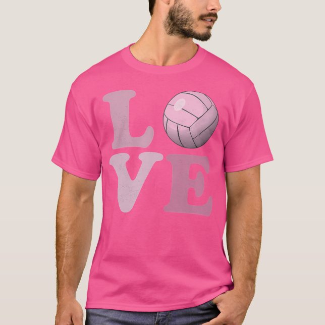 Niedlich Girls Liebe Volleyball T-Shirt (Vorderseite)