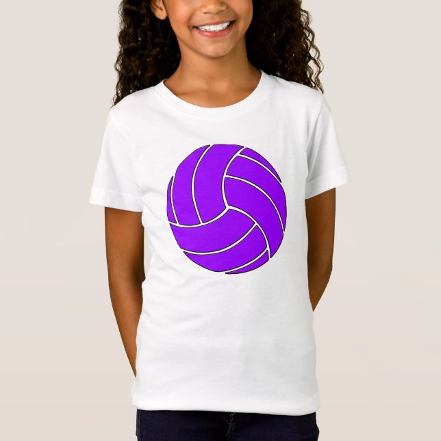 Niedlich Girls Lila Volleyball Shirt (Vorderseite)