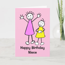 Niedlich Girls Niece Pink Happy Birthday Card Karte