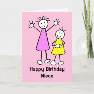 Niedlich Girls Niece Pink Happy Birthday Card Karte