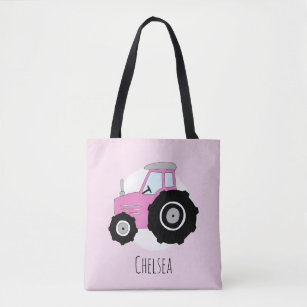 Niedlich Girl's Pink Bauer Traktor mit Namen