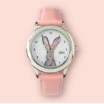 Niedlich Girls Pink Bunny Rabbit Tierkids Floral Armbanduhr<br><div class="desc">Niedlich,  Mädchen,  Blumenhain,  Hasen,  Waldtieruhr. Mädchen,  perfekt für Kinder. Personalisieren Sie es mit dem Namen Ihres Kindes.</div>