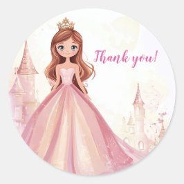 Niedlich Girls Princess Geburtstags Danke, Sticker