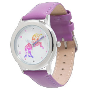 Niedlich Girls Rainbow Unicorn Armbanduhr
