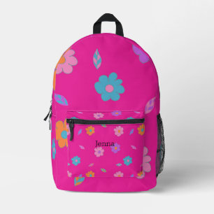 Niedlich Girls Retro Blume Bedruckter Rucksack