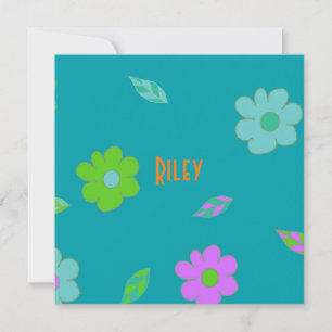 Niedlich Girls Retro Blume Feiertagskarte