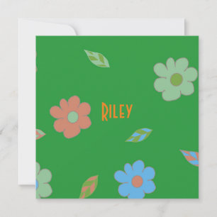 Niedlich Girls Retro Blume Feiertagskarte